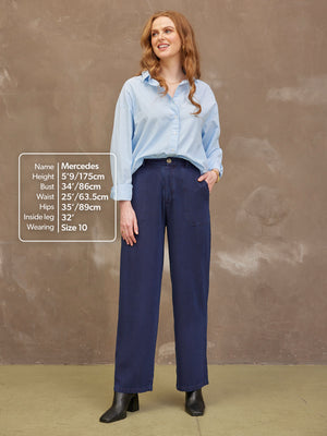 Meg Tencel Navy Trouser