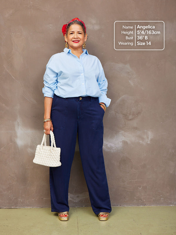 Meg Tencel Navy Trouser