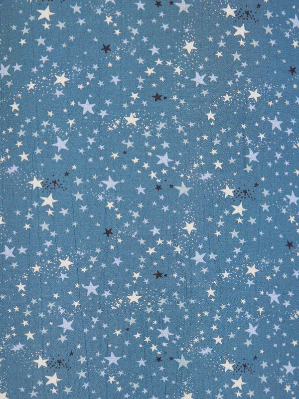 Millie Button Front Dress - Blue Star Print
