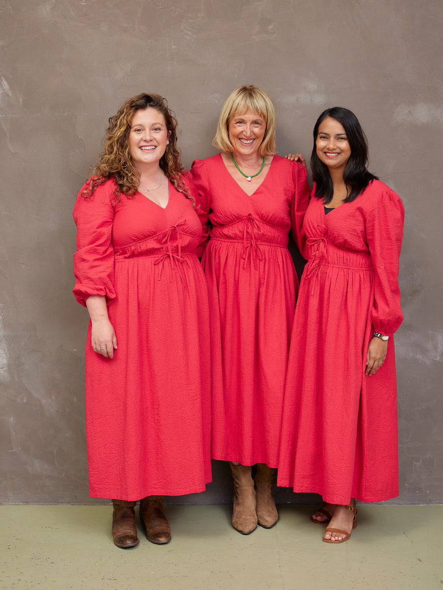 Miriam Red Seersucker Dress