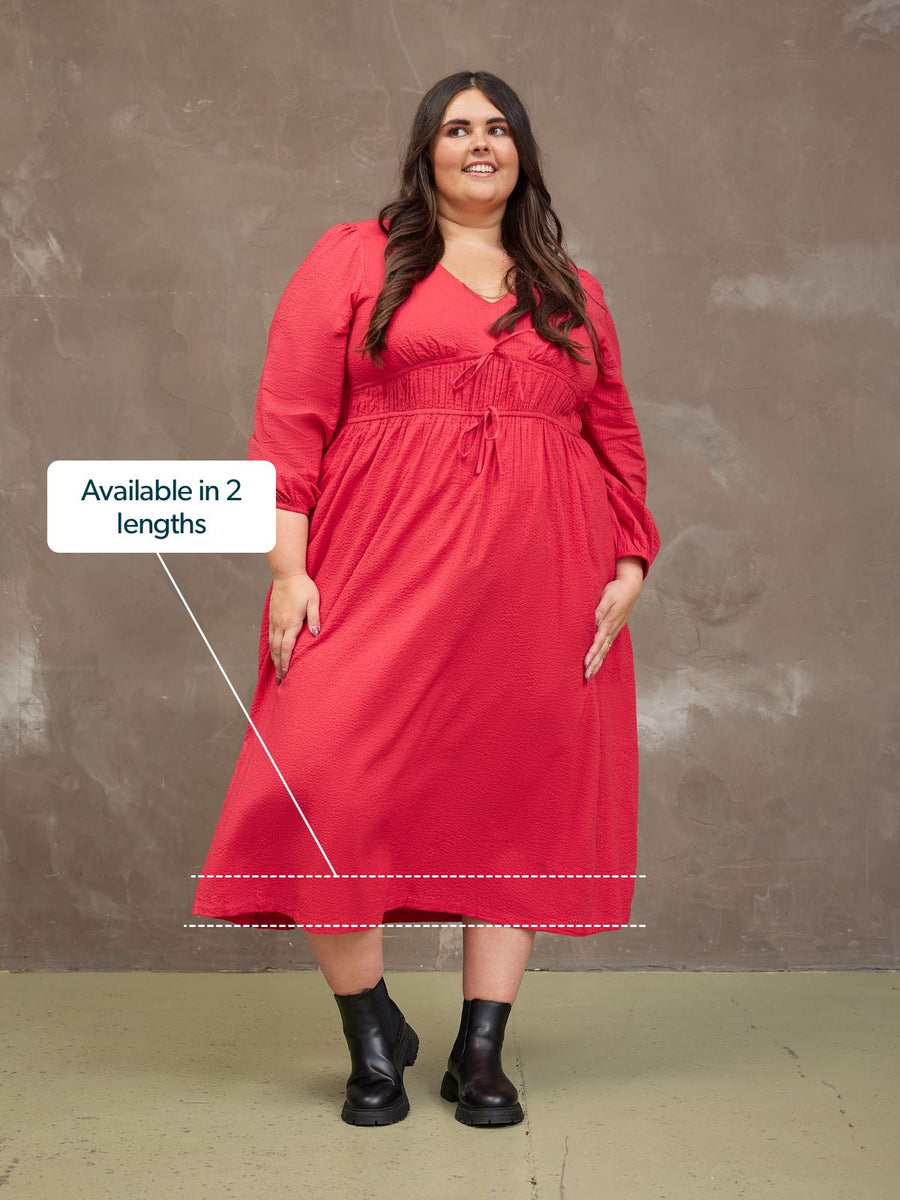 Miriam Red Seersucker Dress