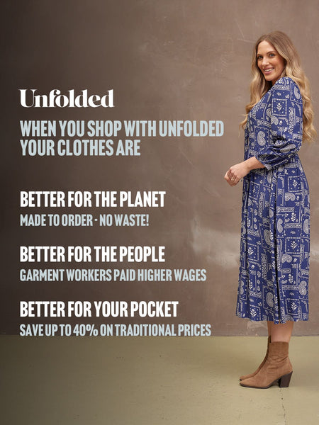 Naaila Paisley Dress - Navy