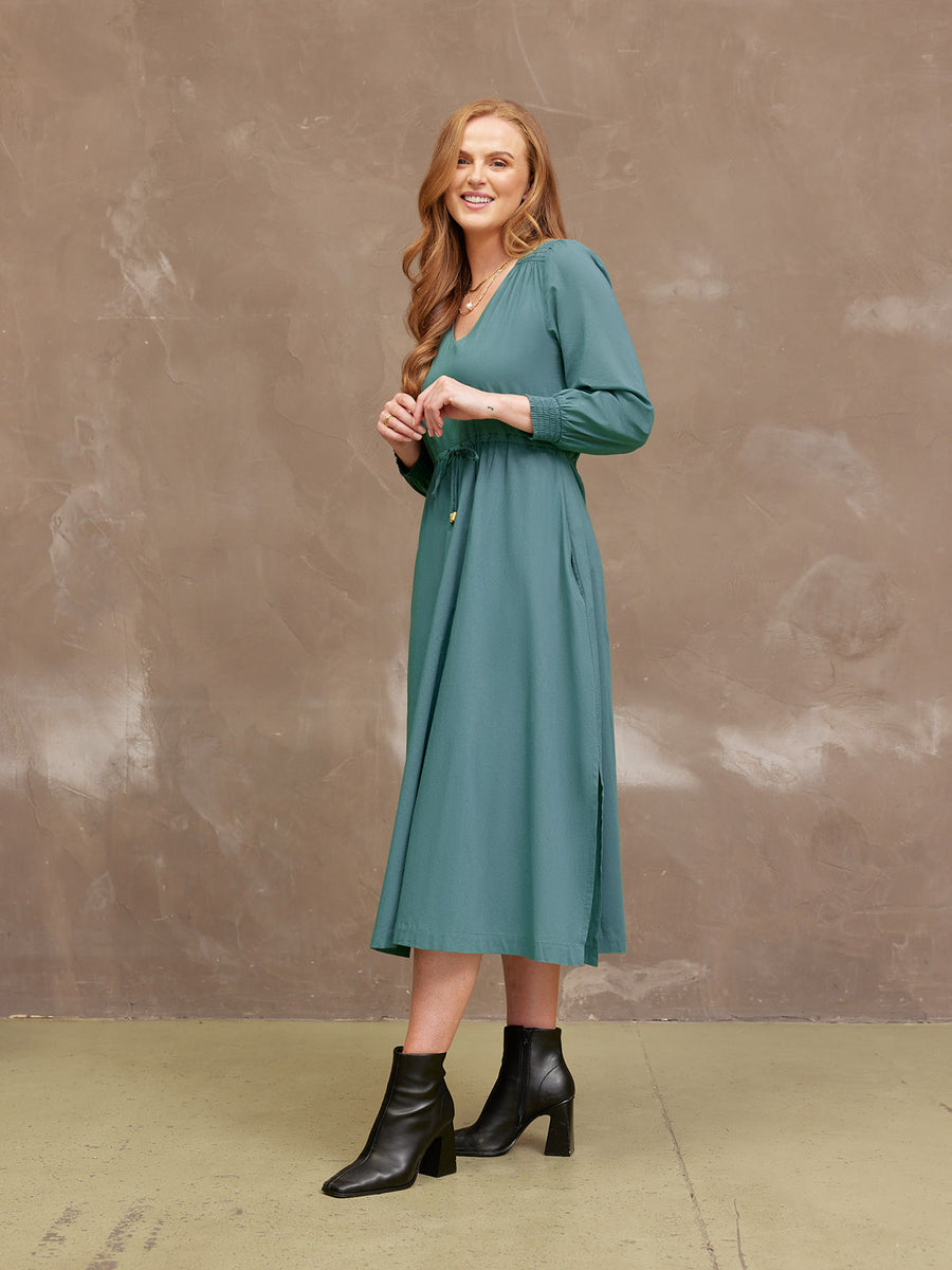 Kiara Drawcord Midi Dress