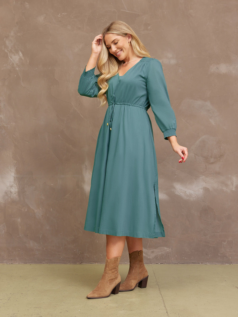 Kiara Drawcord Midi Dress