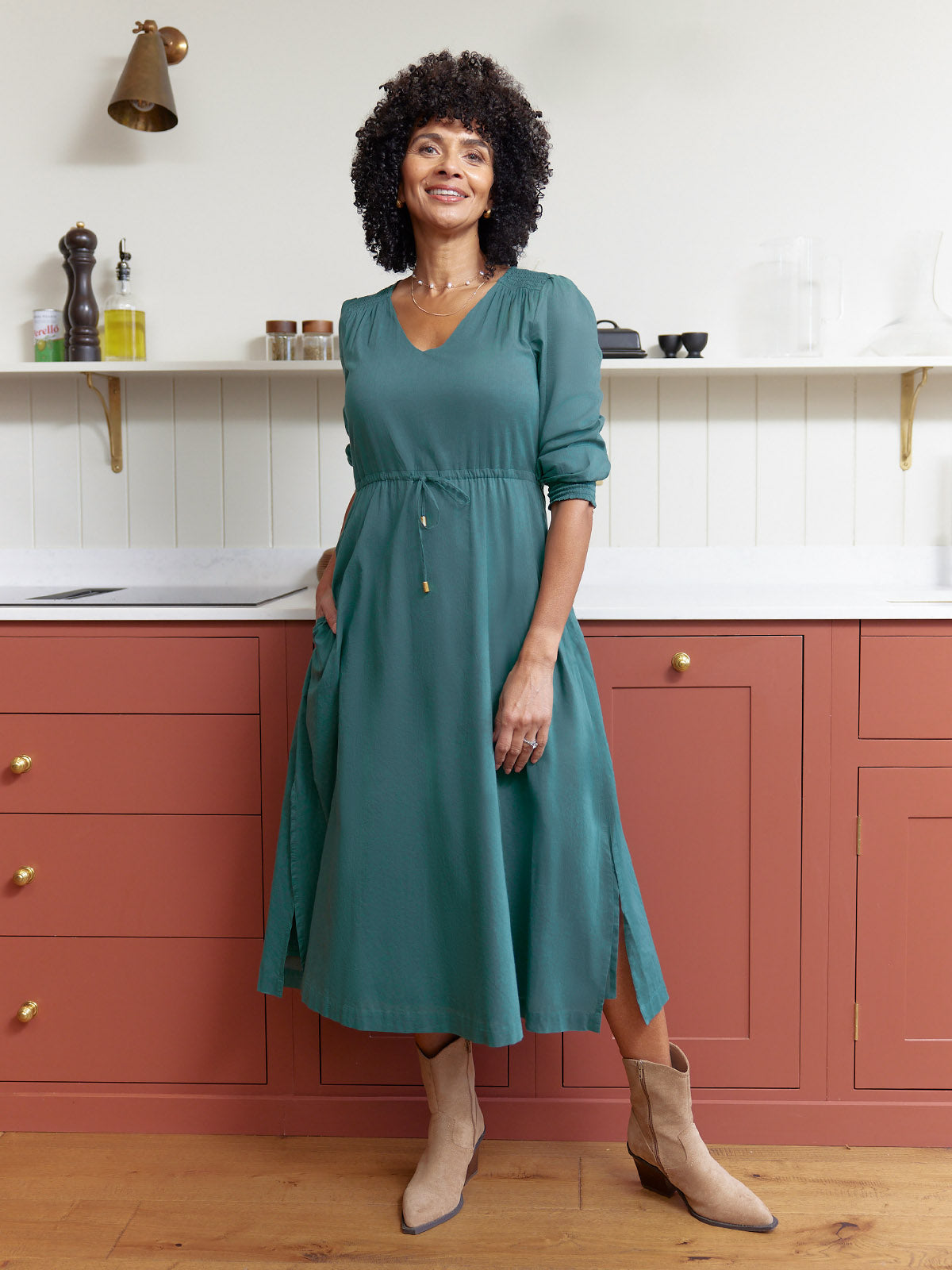 kiara midi dress Kiara Drawcord Midi Dress – This is Unfolded
