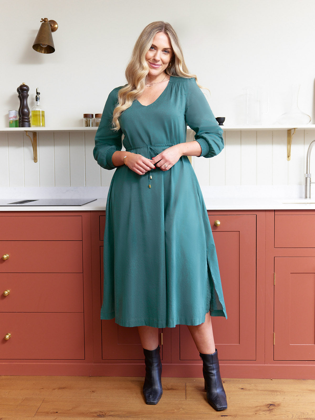 Kiara Drawcord Midi Dress This is Unfolded Kiara Drawcord Midi Dress This is Unfolded