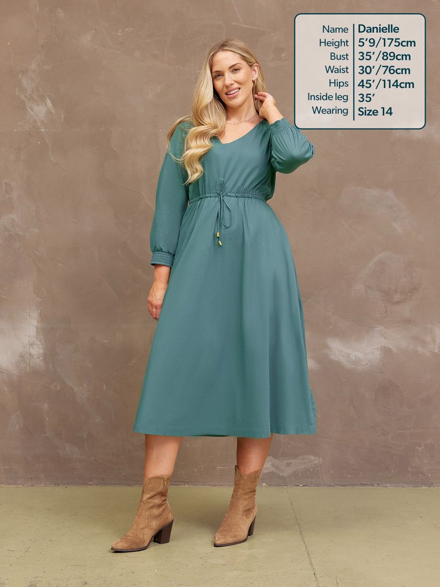 Kiara Drawcord Midi Dress