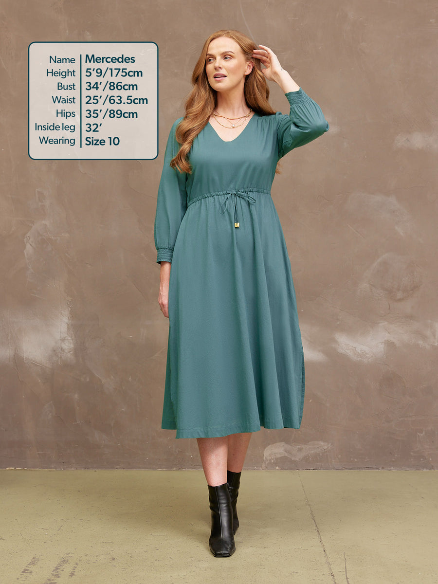 Kiara Drawcord Midi Dress