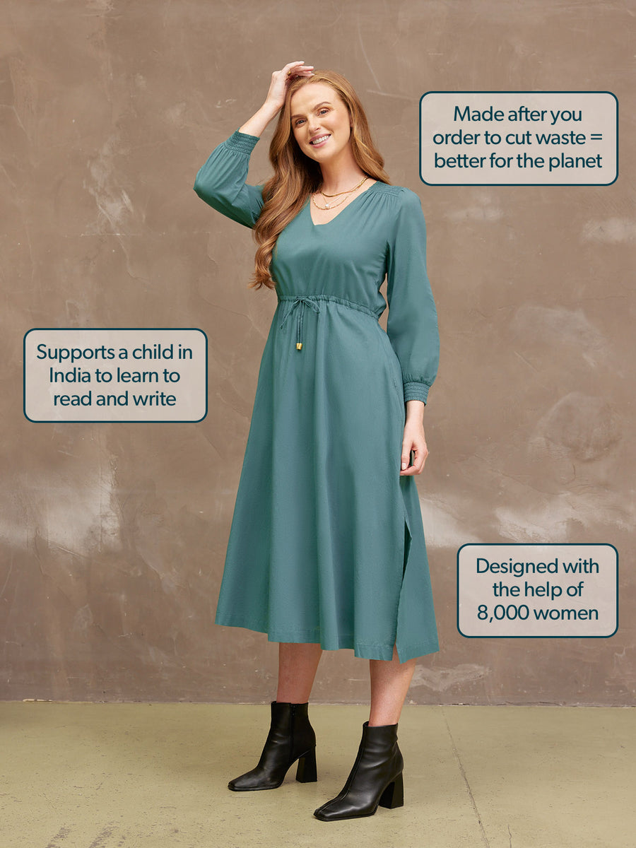 Kiara Drawcord Midi Dress