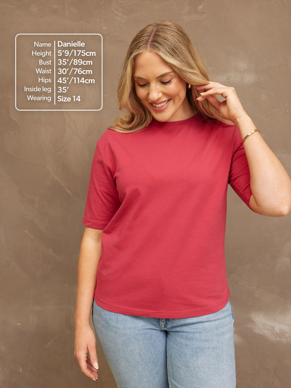 Penny - Crew Neck T Shirt - Pink