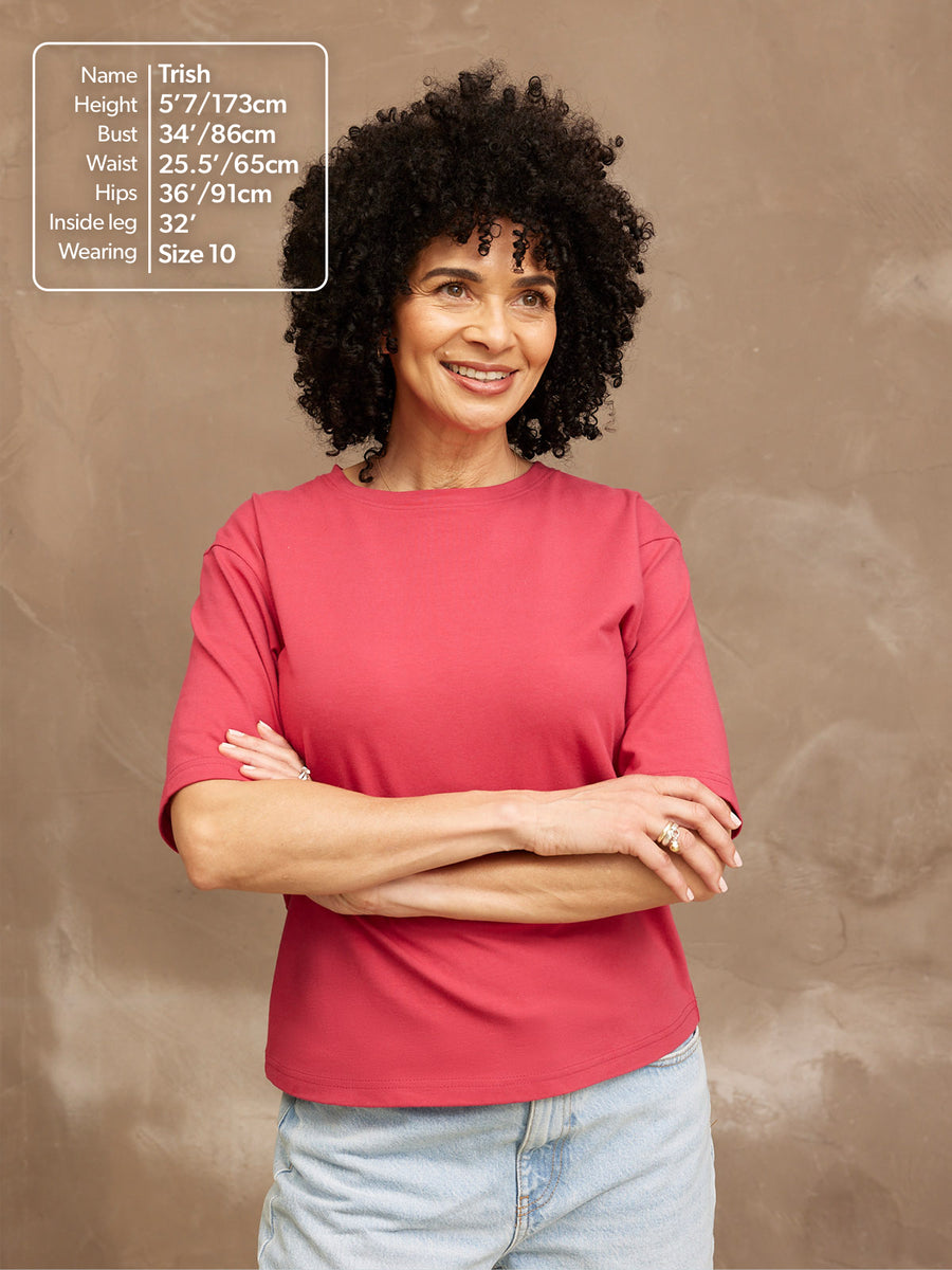 Penny - Crew Neck T Shirt - Pink