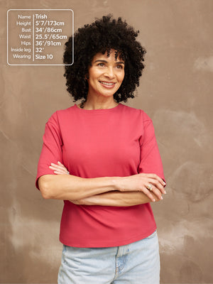 Penny - Crew Neck T Shirt - Pink