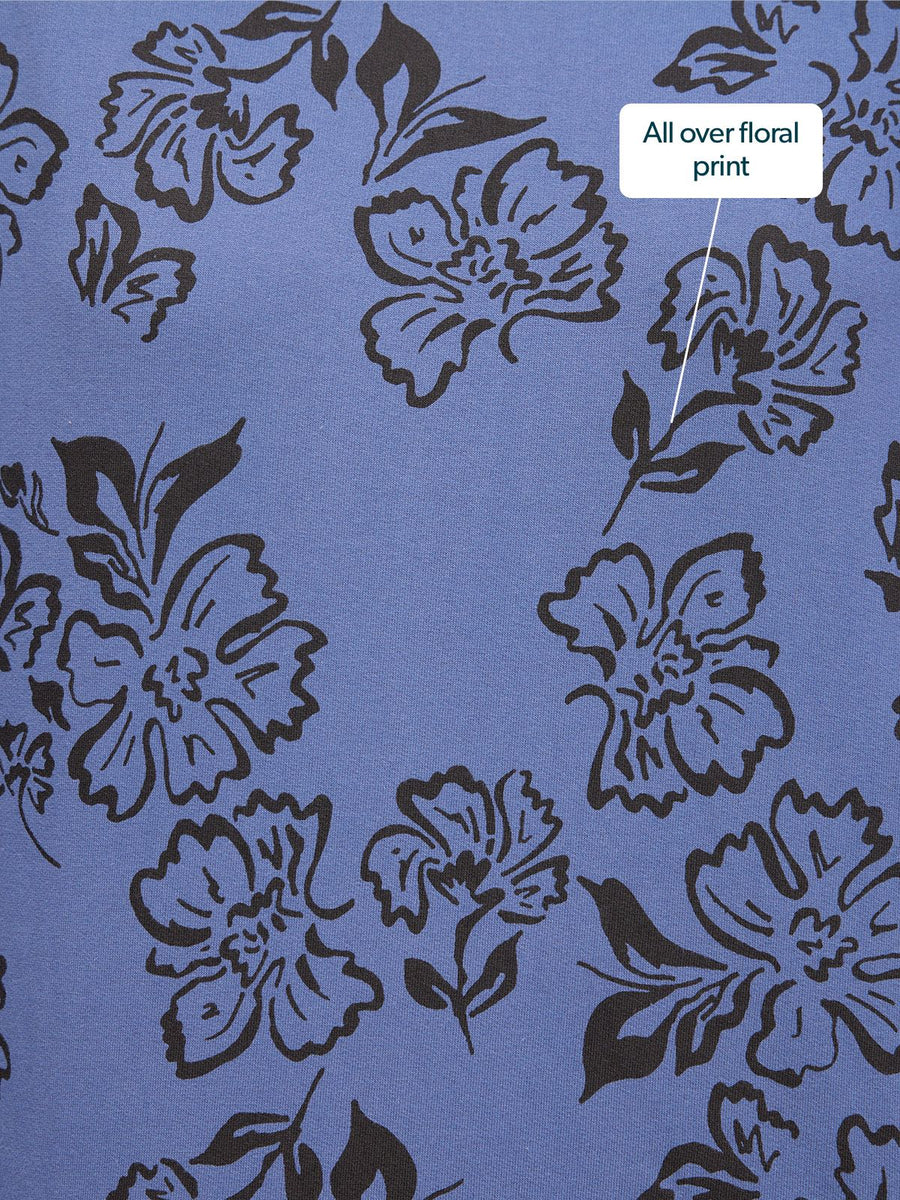Piper Sweatshirt - Blue Floral Print