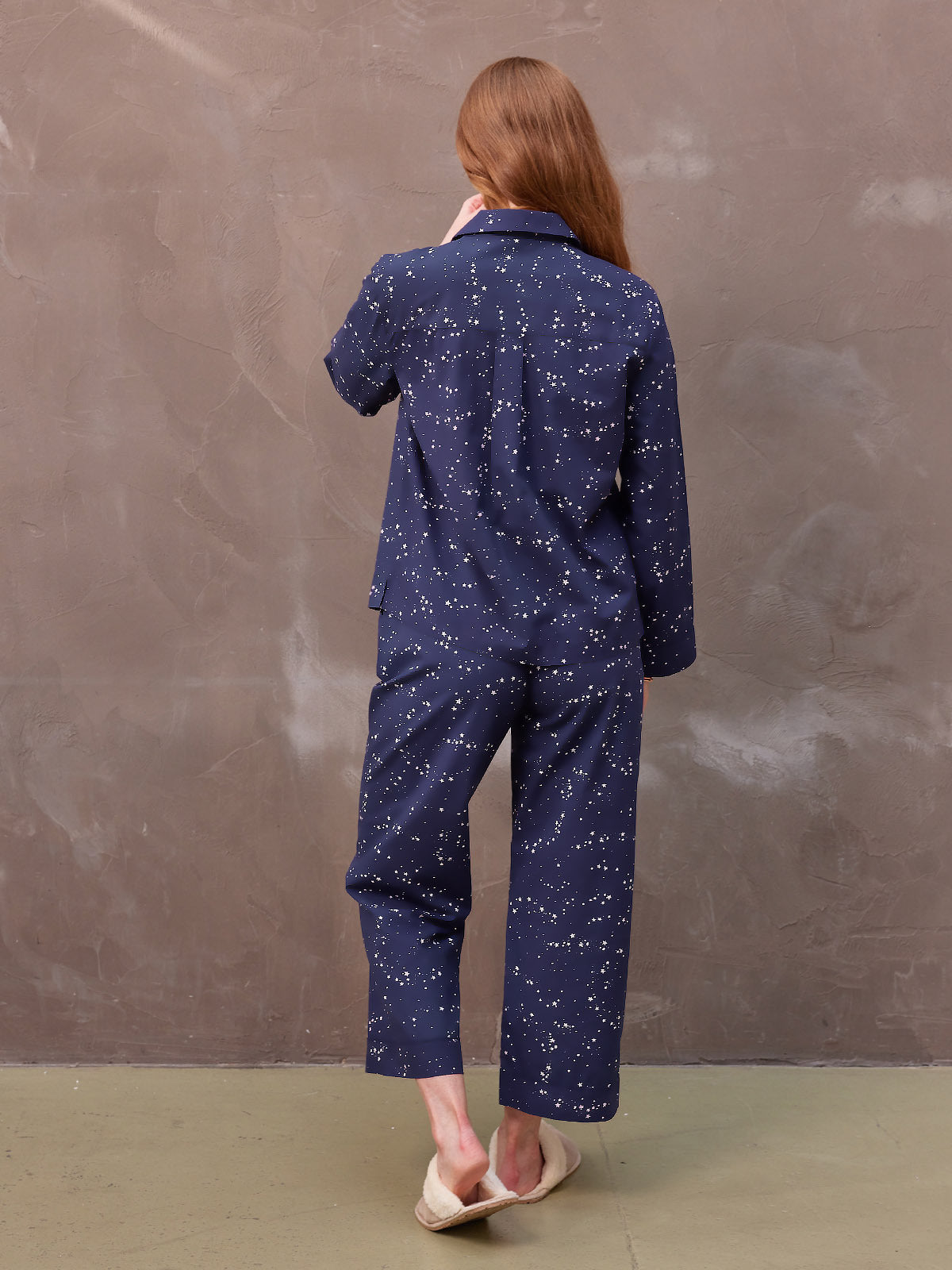 Rosie - Poplin Pyjama Set - Navy Comet Print