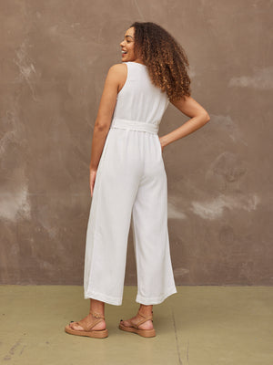 Rachel - Sleeveless Jumpsuit - White