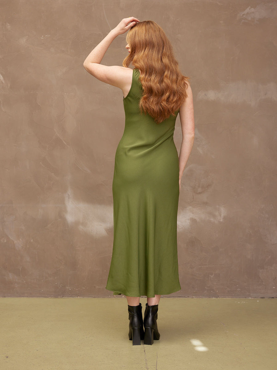 Rebecca - Slip Dress - Olive - Sample