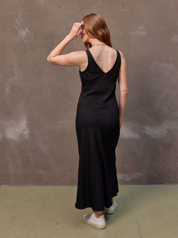 Rebecca - Midaxi Slip Dress - Black