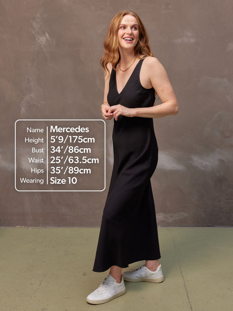 Rebecca - Midaxi Slip Dress - Black