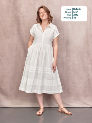 Rhiona Tuck Detail Shirt Dress - White