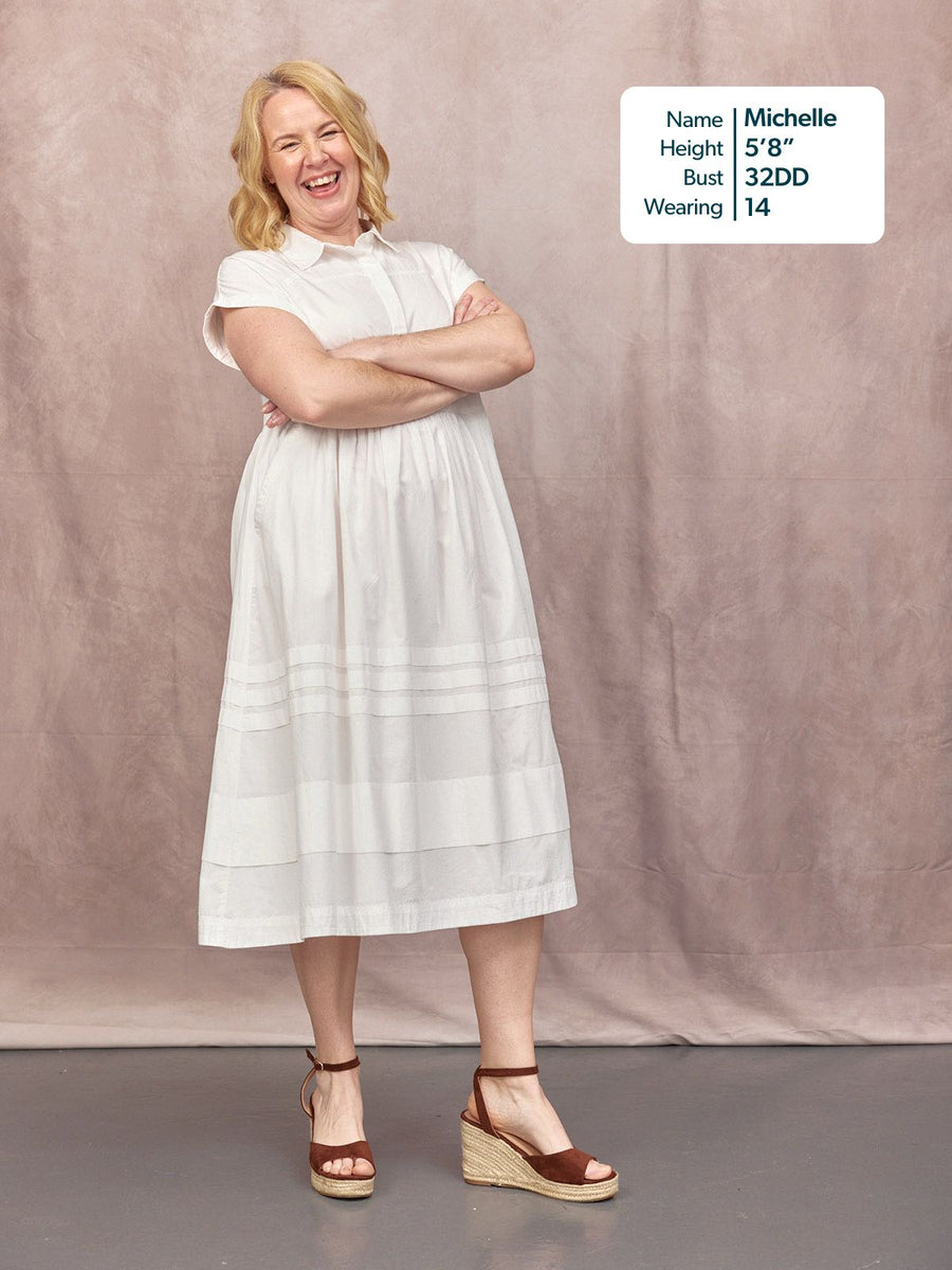 Rhiona Tuck Detail Shirt Dress - White