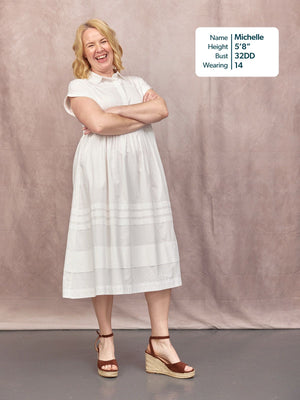 Rhiona Tuck Detail Shirt Dress - White