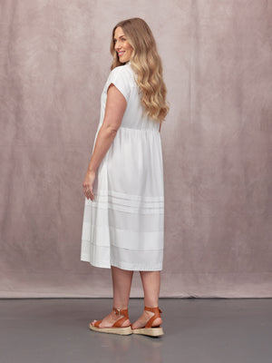 Rhiona Tuck Detail Shirt Dress - White