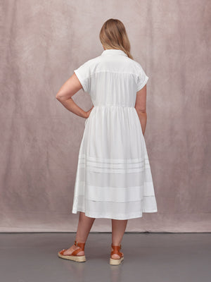 Rhiona Tuck Detail Shirt Dress - White
