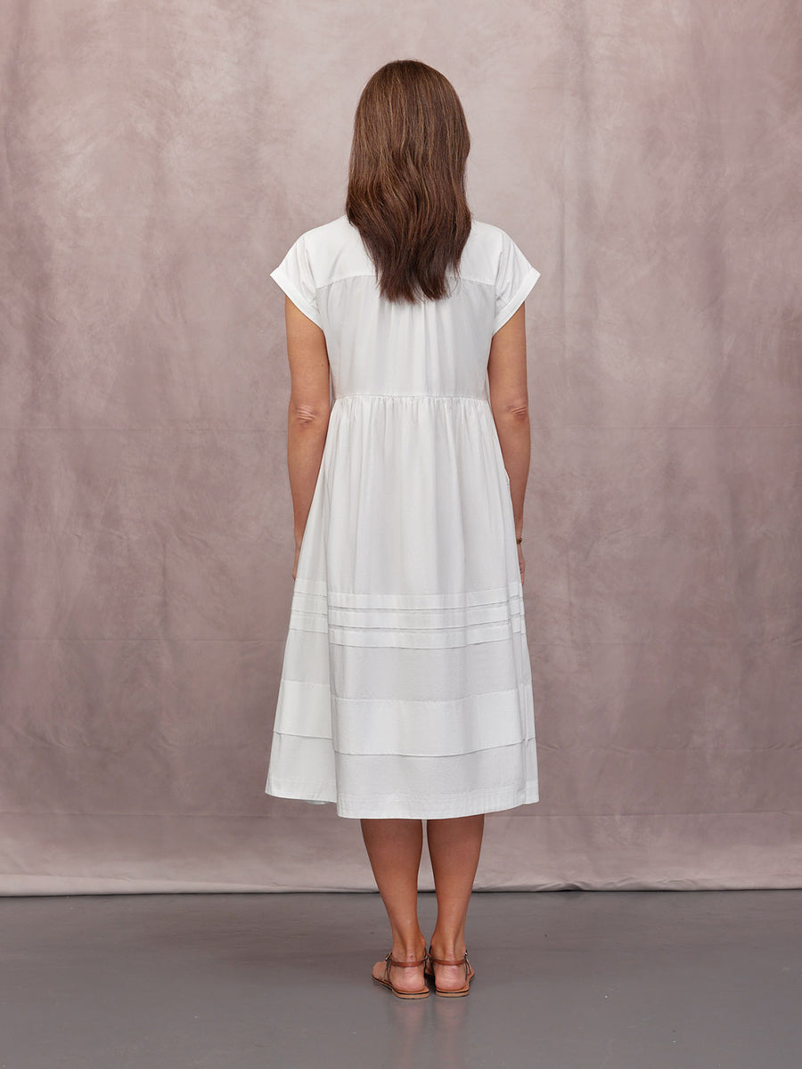 Rhiona Tuck Detail Shirt Dress - White