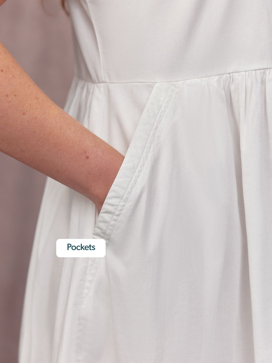 Rhiona Tuck Detail Shirt Dress - White