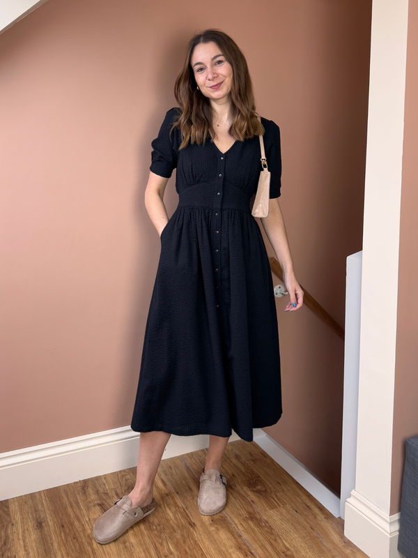 Rodica Black Textured Dress