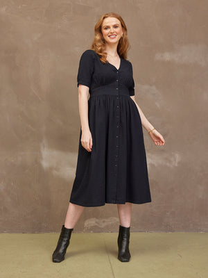 Rodica Black Textured Dress