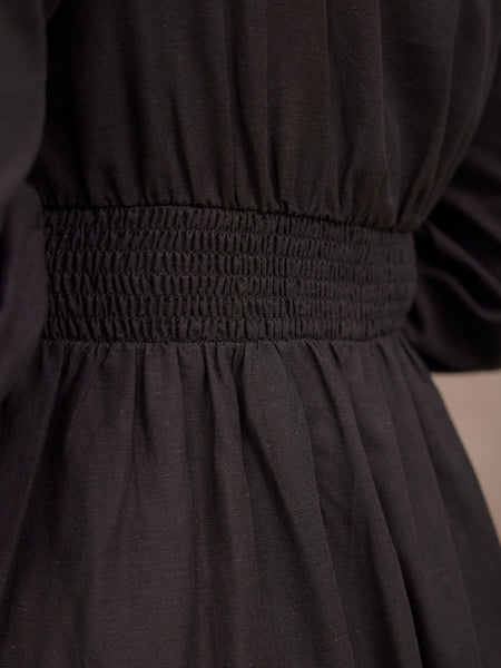 Rodica Dress - Embroidered Black