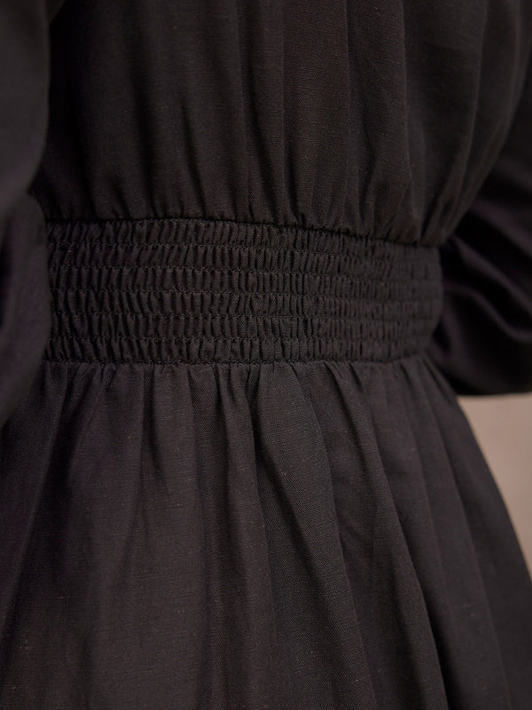 Rodica Dress - Embroidered Black