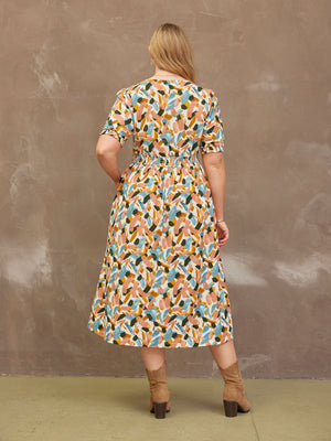 Rodica Brushstroke Print Dress