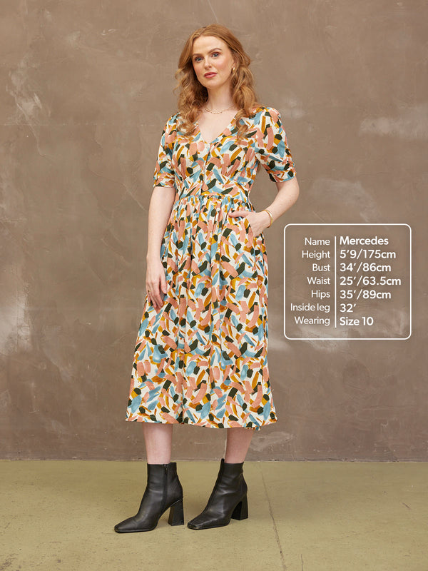 Rodica Brushstroke Print Dress