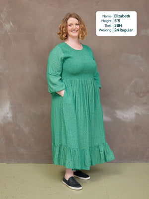 Rosaleen Shirred Bodice Midi Dress