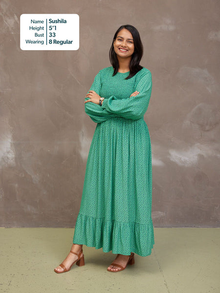 Rosaleen Shirred Bodice Midi Dress