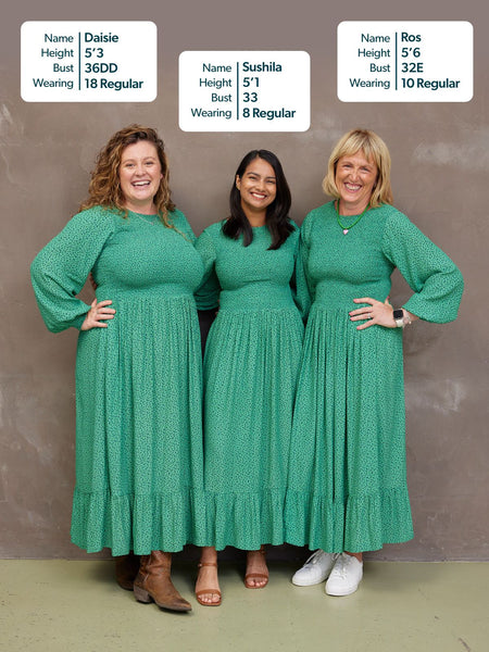 Rosaleen Shirred Bodice Midi Dress