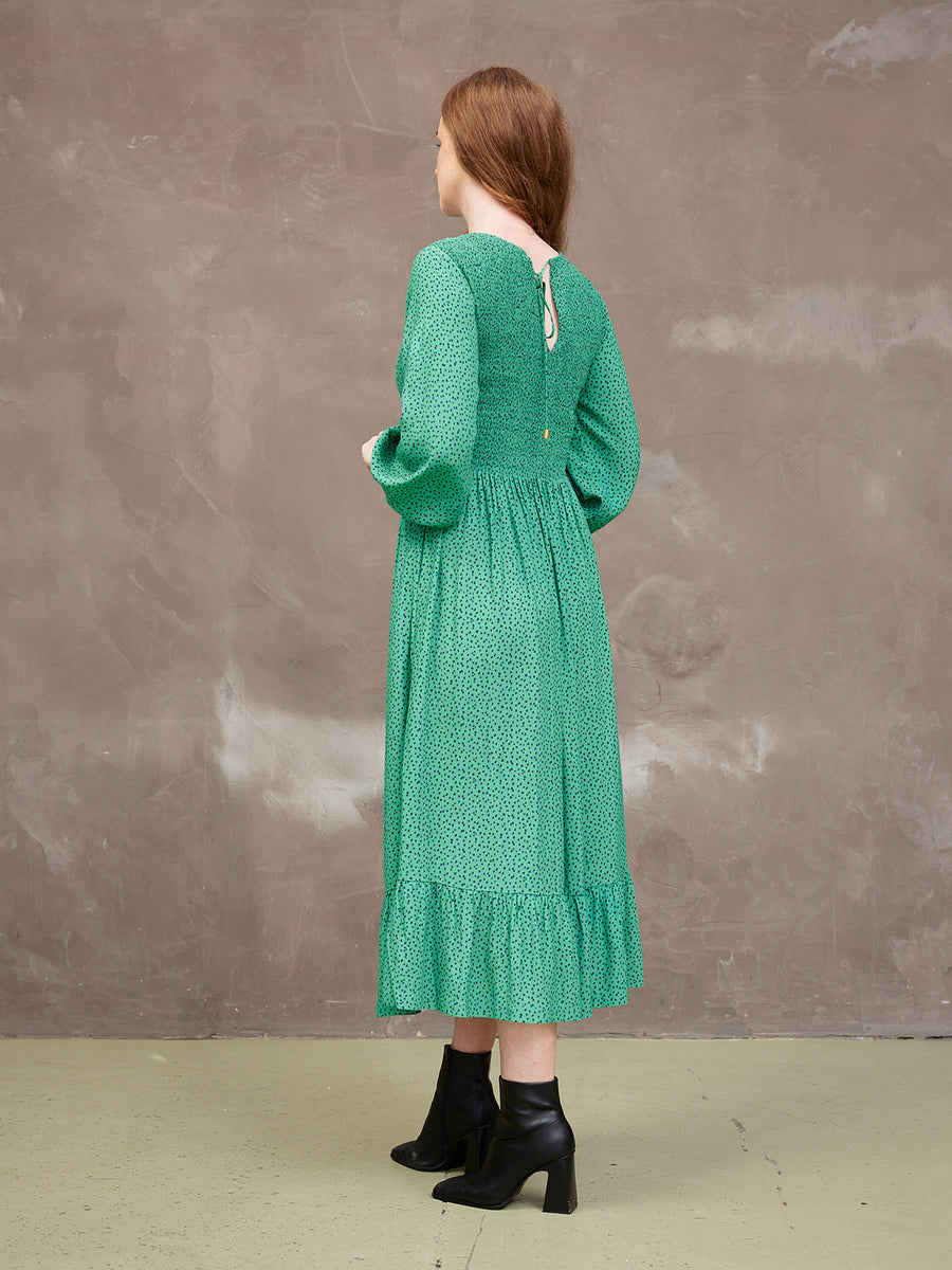 Rosaleen Shirred Bodice Midi Dress