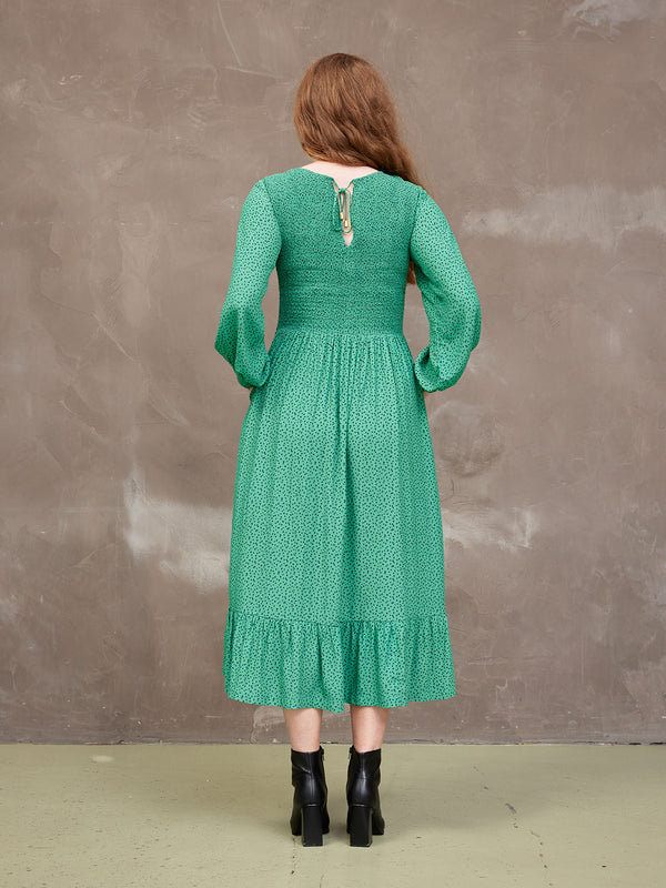 Rosaleen Shirred Bodice Midi Dress