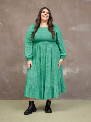Rosaleen Shirred Bodice Midi Dress