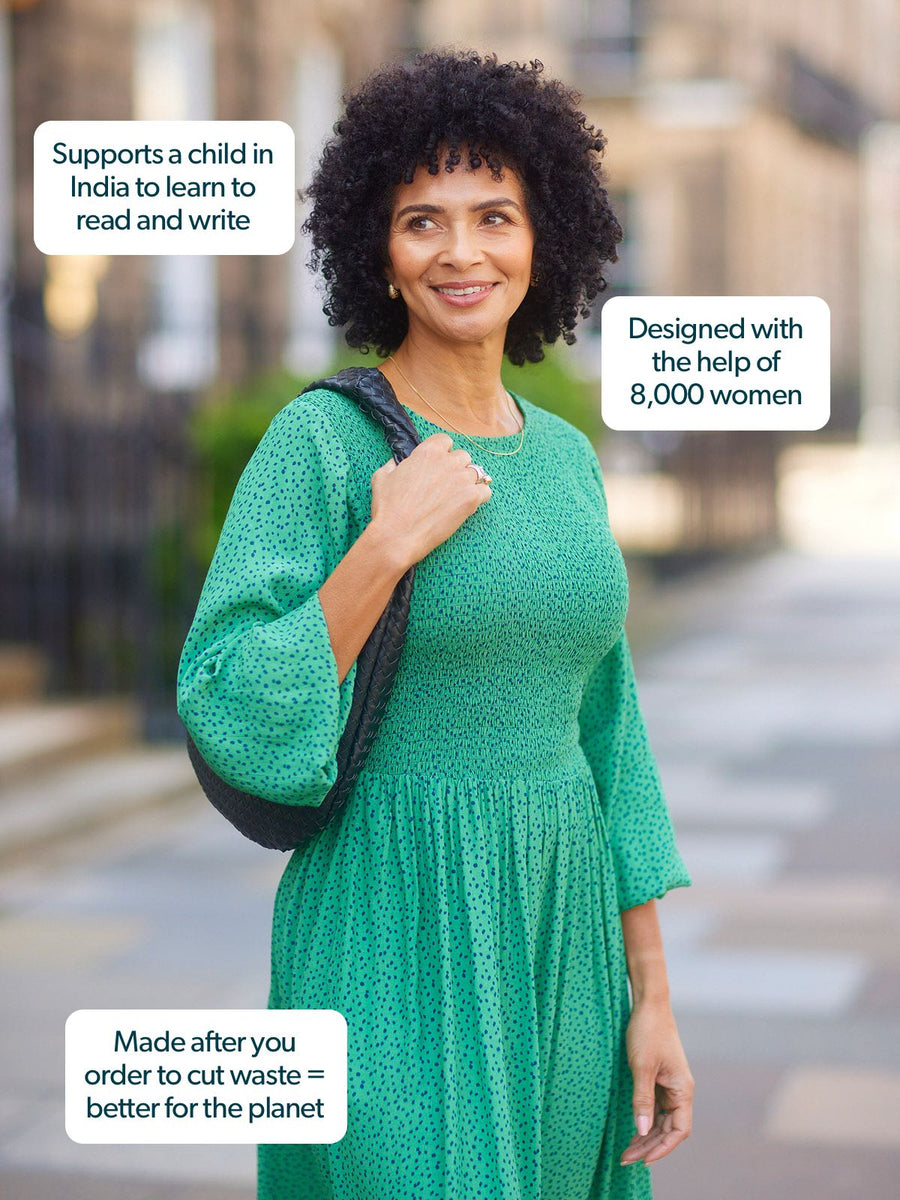 Rosaleen Shirred Bodice Midi Dress