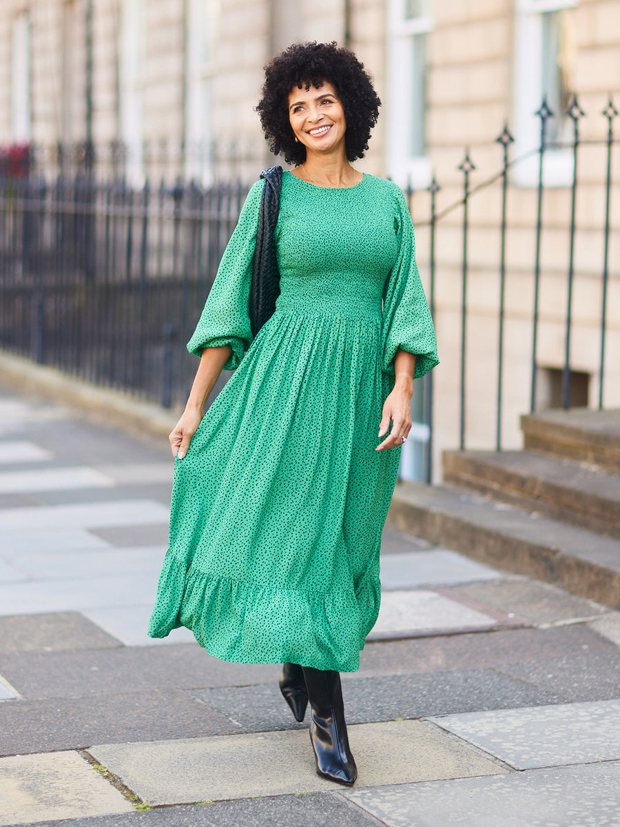 Rosaleen Shirred Bodice Midi Dress