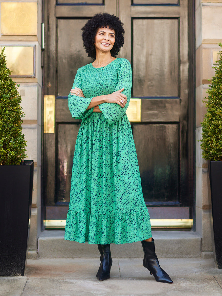 Rosaleen Shirred Bodice Midi Dress