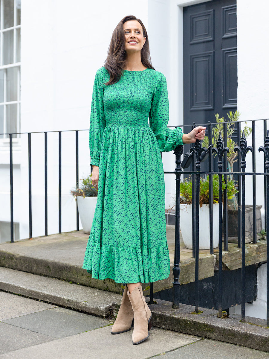 Rosaleen Shirred Bodice Midi Dress