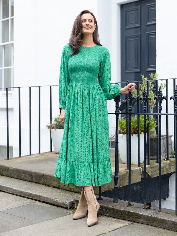 Rosaleen Shirred Bodice Midi Dress