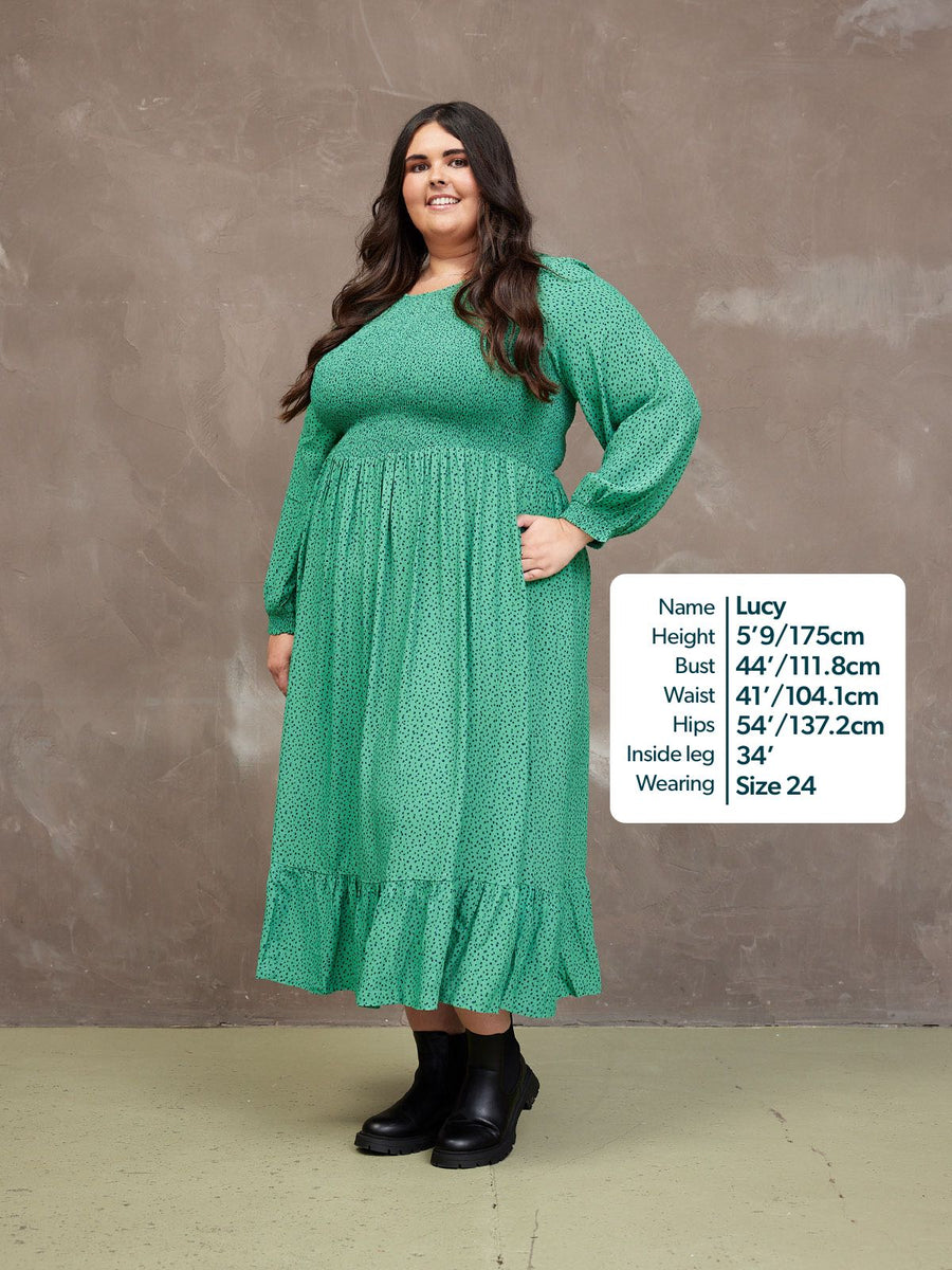 Rosaleen Shirred Bodice Midi Dress