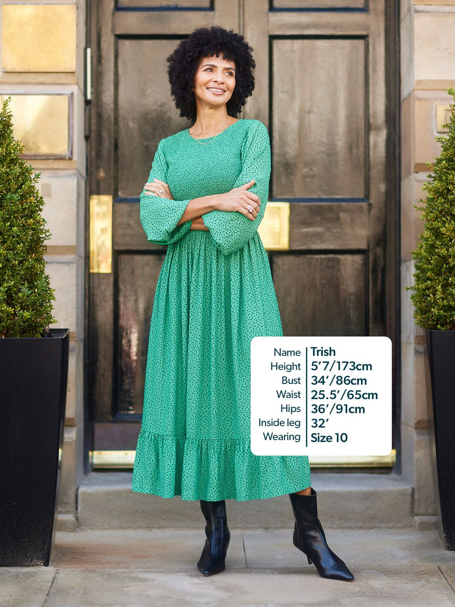 Rosaleen Shirred Bodice Midi Dress This is Unfolded Rosaleen Shirred Bodice Midi Dress This is Unfolded