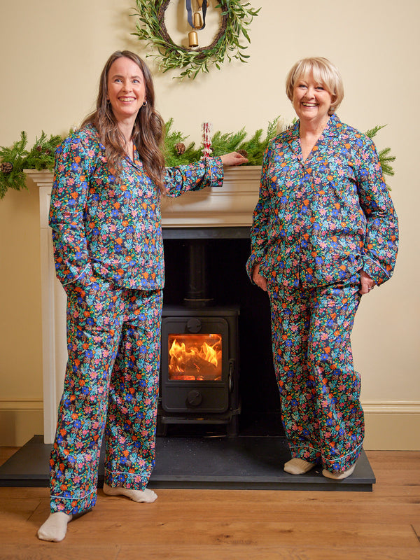 Rosie - Poplin Pyjama - Black Floral