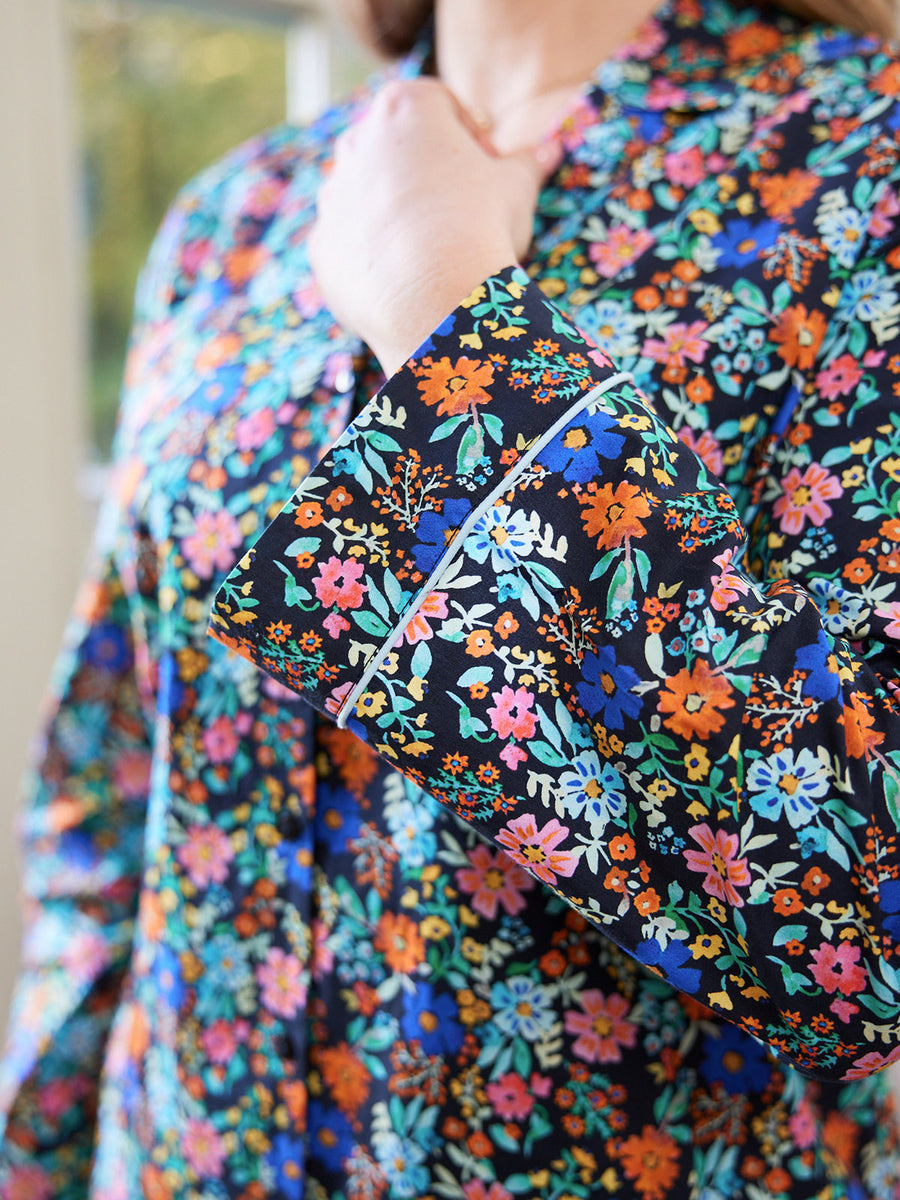 Rosie - Poplin Pyjama - Black Floral